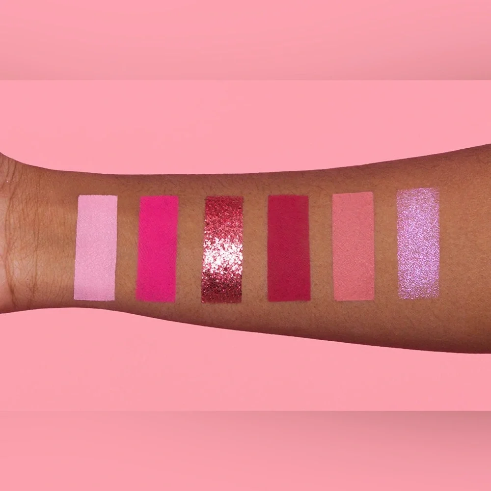 Dominique Cosmetics Now or Never Eyeshadow Palette‎ 6 Shades Pink Berry Glitter